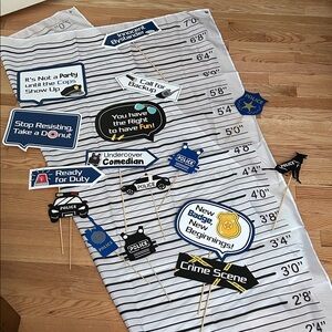 🚔Police Themed Party Photo Booth Supplies